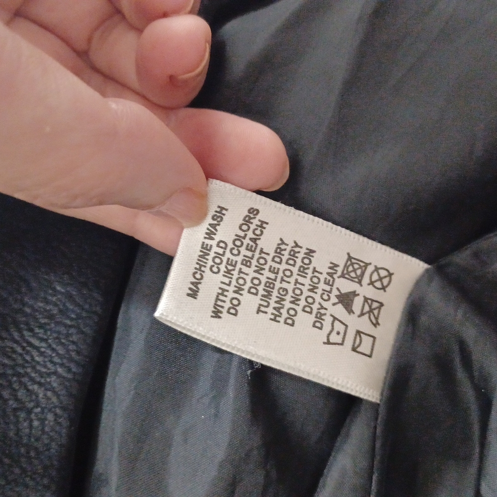 Max Studio dark navy fax sude motorcycle jacket/ size Small/NWT - Picture 6 of 6